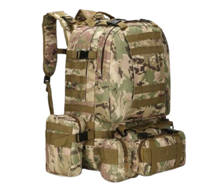 Tactical Backpack With 3 Molle Bags 55L