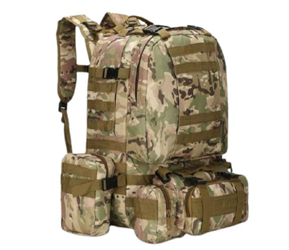 Tactical Backpack With 3 Molle Bags 55L