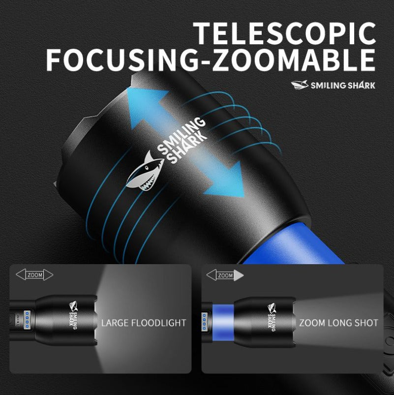 Smiling Shark 7000 Lumens Rechargeable Flashlight
