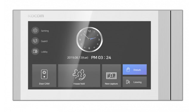 Kocom Hands Free Video Intercom 7" Video Monitor White