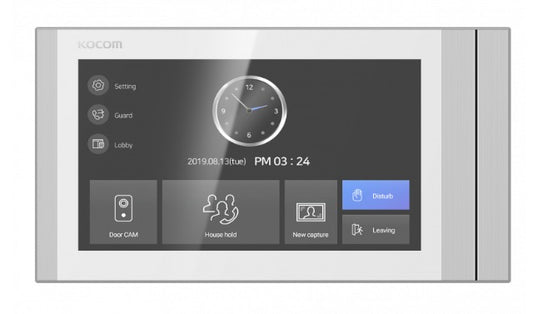 Kocom Hands Free Video Intercom 7" Video Monitor White