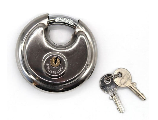 Large Stainless Steel Disc 90 mm padlock