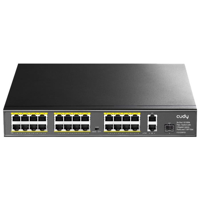 Cudy 24 Port Fast Ethernet PoE 290W 2 Gigabit 1SFP Switch (FS1026PS1)