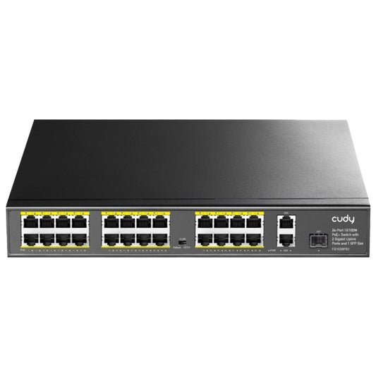 Cudy 24 Port Fast Ethernet PoE 290W 2 Gigabit 1SFP Switch (FS1026PS1)