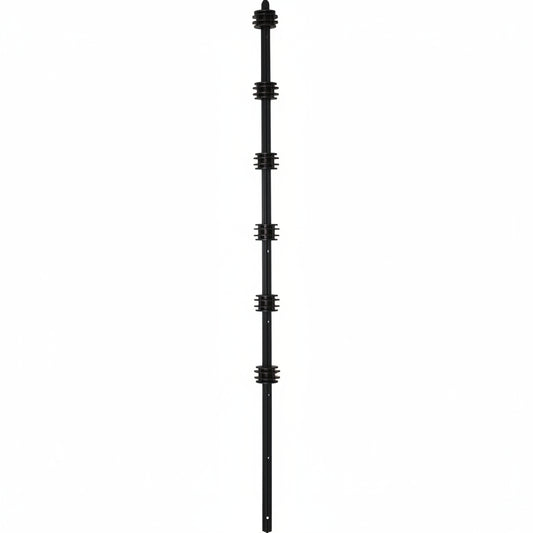 Nemtek Fence Pole - 6Line Round Black