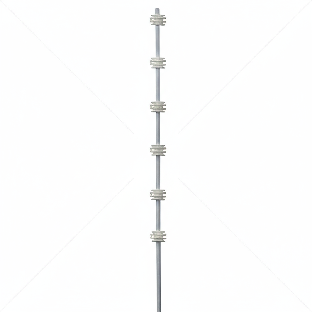 Nemtek Fence Pole - 6Line Round White