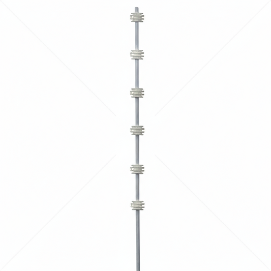 Nemtek Fence Pole - 6Line Round White