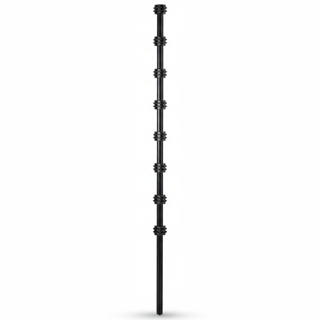 Nemtek Fence Pole - 8Line Round Bar Black