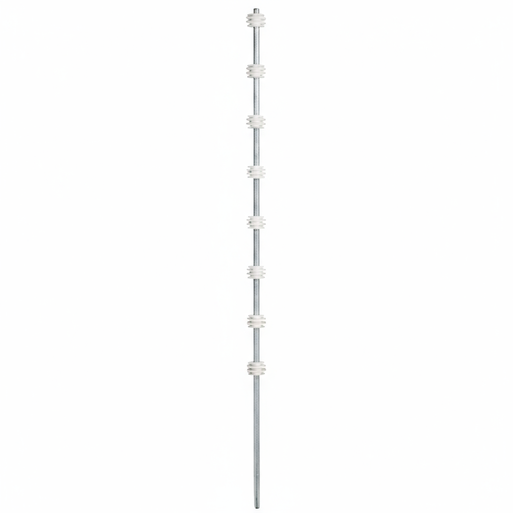 Nemtek Fence Pole - 8Line Round Bar Galvanised PC WB