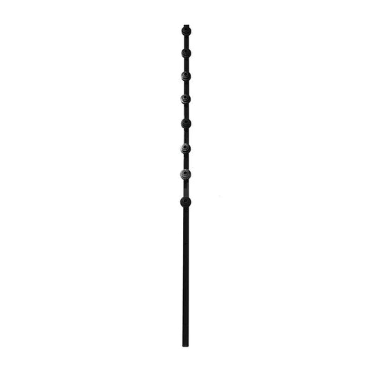 Fence Pole 12Line Straight Tube Black