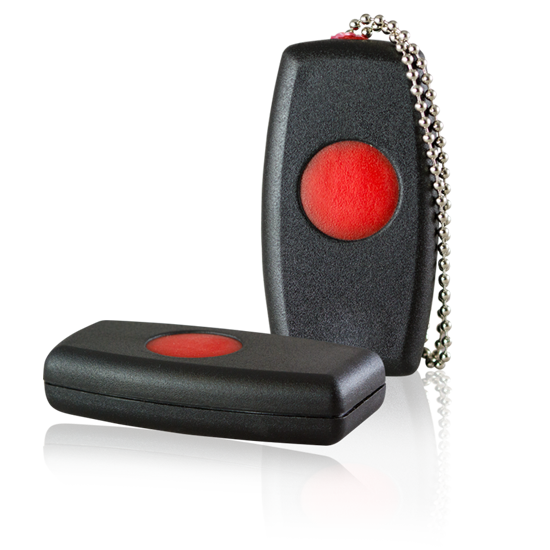 SHERLO PANIC BUTTON REMOTE C/W PENDANT CHAIN; WALL MOUNT BRACKET OPTIONAL