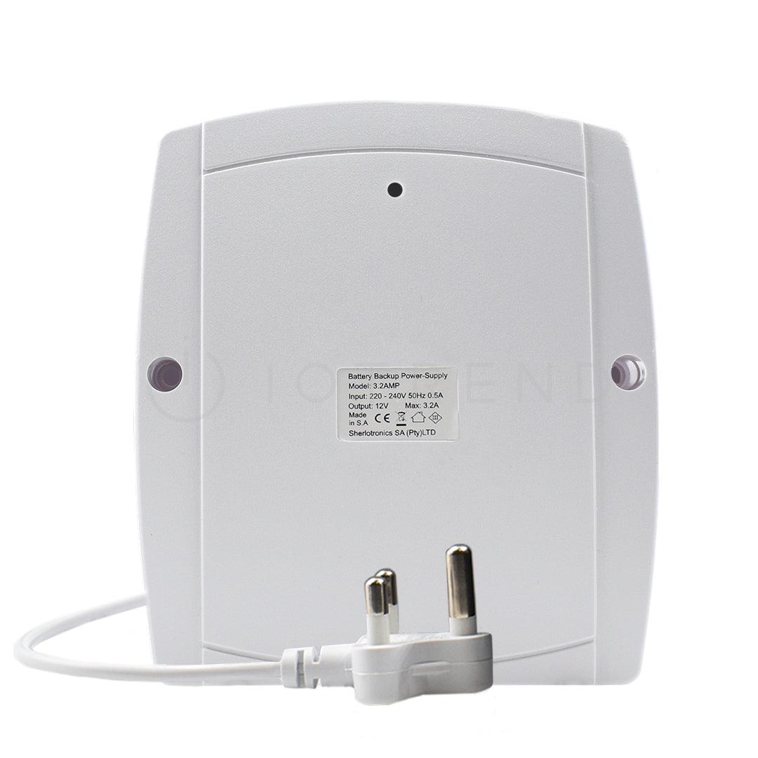 SHERLO 3.2AMP BATTERY BACKUP POWER SUPPLY 220VAC/12VDC; SMPS; LOW VOLTAGE CUT-OUT; OVER CURRENT PROTECTION; FOR 7AH & 17AH BATTERY